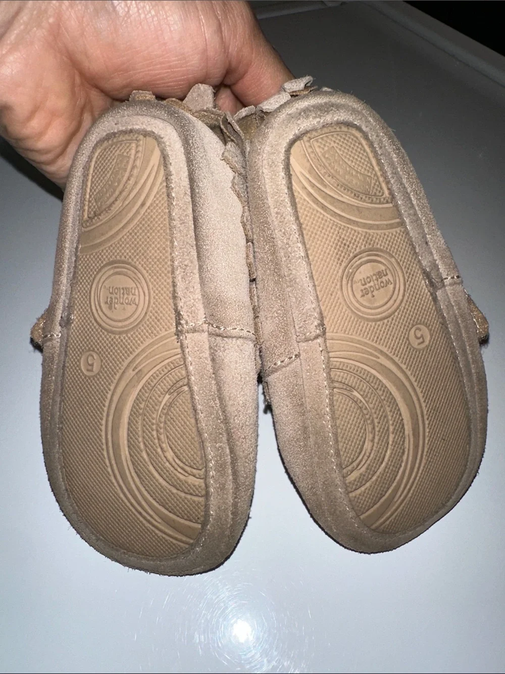 Toddler Fringe Moccasin Boots in Light Taupe 5